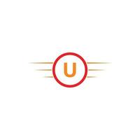 LETTER U SPEED SIMPLE MODERN LOGO vector