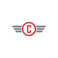 logotipo de empresa moderna con alas de letra c vector