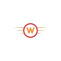 LETTER W SPEED SIMPLE MODERN LOGO vector