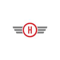 LETTER H WINGED MODERN BUSINESS LOGO vector