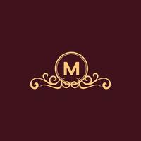 LETTER M ORNAMENT LUXURY MONOGRAM LOGO vector