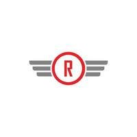 LETTER R WINGED MODERN BUSINESS LOGO vector