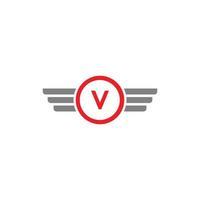 LETTER V WINGED MODERN BUSINESS LOGO vector