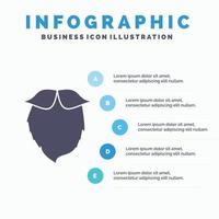 bigote. inconformista. movimiento soportado plantilla de infografía de hombres para sitio web y presentación. icono de glifo gris con ilustración de vector de estilo infográfico azul.