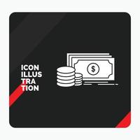 Red and Black Creative presentation Background for Finance. investment. payment. Money. dollar Glyph Icon vector