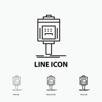 valet. parking. service. hotel. valley Icon in Thin. Regular and Bold Line Style. Vector illustration