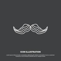 bigote. inconformista. movimiento masculino. icono de los hombres. símbolo de vector de línea para ui y ux. sitio web o aplicación móvil