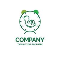 delivery. time. baby. birth. child Flat Business Logo template. Creative Green Brand Name Design. vector