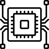 icono de línea para chip vector