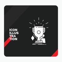 Red and Black Creative presentation Background for awards. game. sport. trophies. winner Glyph Icon vector