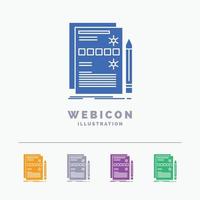 Component. data. design. hardware. system 5 Color Glyph Web Icon Template isolated on white. Vector illustration