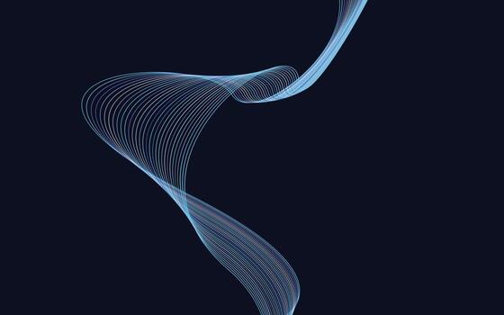 ola con sombra. líneas abstractas de colores sobre un fondo vector