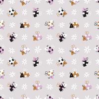 Seamless children s pattern with funny ladybugs. Childish vector background in simple hand drawn scandinavian style.