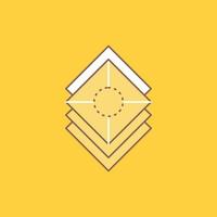 Arrange. design. layers. stack. layer Flat Line Filled Icon. Beautiful Logo button over yellow background for UI and UX. website or mobile application vector
