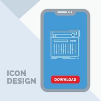 Control. controller. midi. studio. sound Line Icon in Mobile for Download Page vector