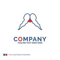 Company Name Logo Design For moustache. Hipster. movember. male. men. Blue and red Brand Name Design with place for Tagline. Abstract Creative Logo template for Small and Large Business. vector