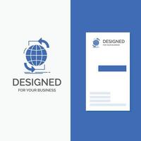 Business Logo for Connectivity. global. internet. network. web. Vertical Blue Business .Visiting Card template. vector