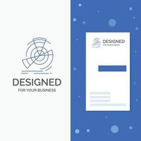 Business Logo for Data. diagram. performance. point. reference. Vertical Blue Business .Visiting Card template vector