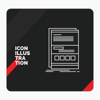 Red and Black Creative presentation Background for Browser. dynamic. internet. page. responsive Line Icon vector