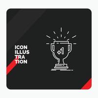 Red and Black Creative presentation Background for award. trophy. win. prize. first Line Icon vector