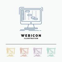 Ableton. application. daw. digital. sequencer 5 Color Line Web Icon Template isolated on white. Vector illustration