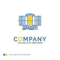 Turbine. Vertical. axis. wind. technology Blue Yellow Business Logo template. Creative Design Template Place for Tagline. vector