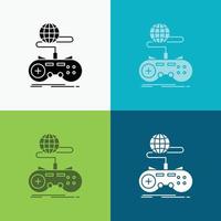 Game. gaming. internet. multiplayer. online Icon Over Various Background. glyph style design. designed for web and app. Eps 10 vector illustration