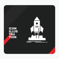 Red and Black Creative presentation Background for launch. startup. ship. shuttle. mission Glyph Icon vector