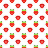 Cartoon strawberry seamless pattern background. vector