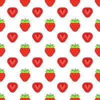 Cartoon strawberry seamless pattern background. vector