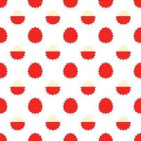 Cartoon rambutan seamless pattern background. vector