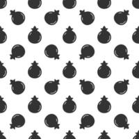 Black pomegranate seamless pattern background. vector