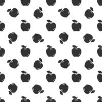 Black apple seamless pattern background. vector