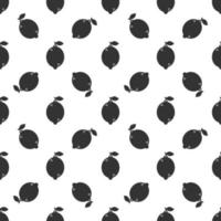 Black lemon seamless pattern background. vector