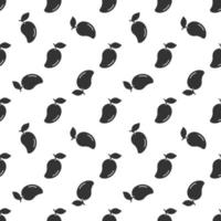 Black mango seamless pattern background. vector