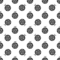 Black cantaloup seamless pattern background. vector