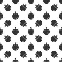 Black mangosteen seamless pattern background. vector