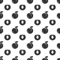 Black peach seamless pattern background. vector