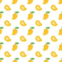 Cartoon mango seamless pattern background. vector