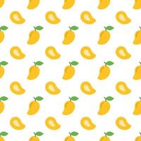 Cartoon mango seamless pattern background. vector