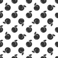 Black peach seamless pattern background. vector