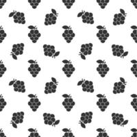 Black grape seamless pattern background. vector