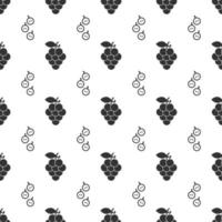 Black grape seamless pattern background. vector