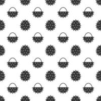 Black rambutan seamless pattern background. vector