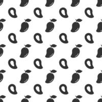 Black mango seamless pattern background. vector