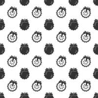 Black custard apple seamless pattern background. vector