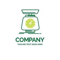 implementation. mass. scale. scales. volume Flat Business Logo template. Creative Green Brand Name Design. vector