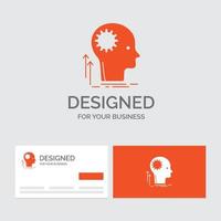 Business logo template for Mind. Creative. thinking. idea. brainstorming. Orange Visiting Cards with Brand logo template. vector