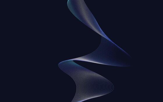 Fondo de onda de línea de tecnología de color degradado azul abstracto vector