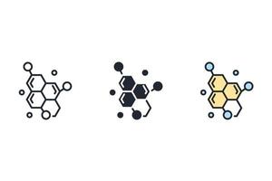 iconos de moléculas símbolo elementos vectoriales para web infográfico vector